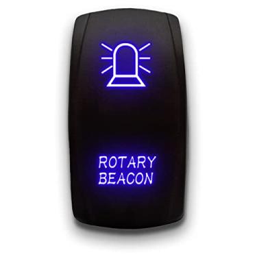 Imagem de ROTARY BEACON - Azul - STARK 5 pinos interruptor basculante LED gravado a laser luz dupla - 20A 12V ON/OFF