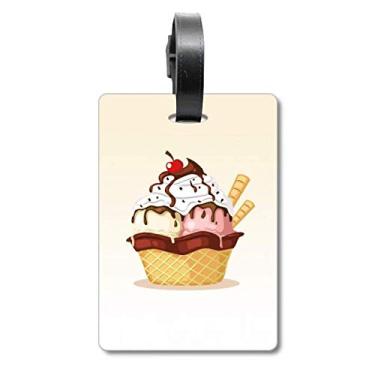 Imagem de Biscuits Cereja Chocolate Sorvete Mala Etiqueta Cartão de Bagagem Etiqueta Pendurada Etiqueta Scutcheon, Multicolorido.