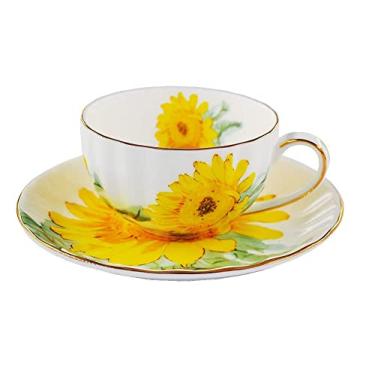 Imagem de Caneca de café de porcelana chintzo vintage com flor de girassol da 123Arts, Sunflower, 6.3 x 6.3 x 3.5 inches, 1