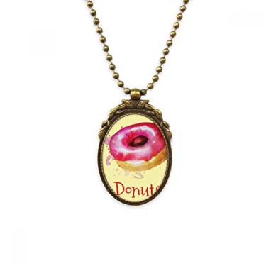 Imagem de DIYthinker Aquarela Pintada à Mão Rosa Rosinha Sobremesa Colar Vintage Pingente Pingente Pingente Pingente