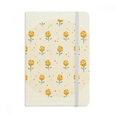 Imagem de Caderno de flores amarelas com estampa de rosas em tecido oficial capa dura diário clássico