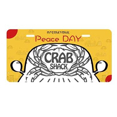 Imagem de DIYthinker Placa de licença radial com desenho de caranguejo, organismo marinho, etiqueta para decoração de carro, dia da paz