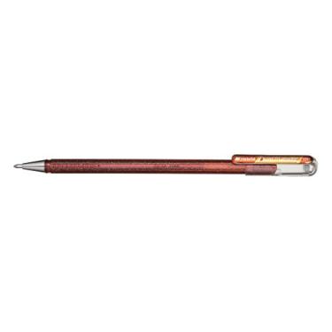 Imagem de Pentel K110 Dual Hybrid Metallic Metallic Gel Rollerball Pen Pacote de 1 2 efeitos de cores diferentes em madeira clara/papel escuro 0,5 mm, Laranja/Met. Gel