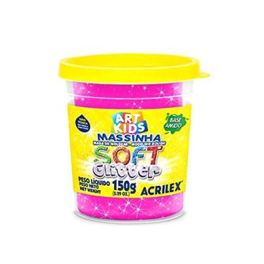 Imagem de Acrilex Massinha de Modelar Soft 150g. , Rosa Maravilha com Gliter