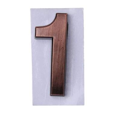 Imagem de Números e letras de casas ABS Plástico Bronze Autoadesivo 0-9 Números de portas Sinal de endereço de casa personalizado
