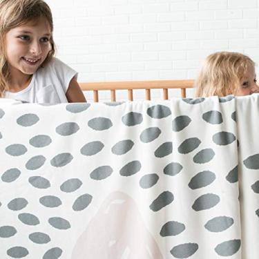 Imagem de Coisas de Nine Cobertor Bicho Urso Branco Amarelado Com Estampa Colorida Único