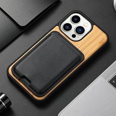 Imagem de Capa de madeira real natural com carteira para iphone 14 11 13 Pro max 12 Mini 6 7 8 Plus SE X XS Max XR Estojo fino de madeira de bambu, A1, para iphone 12MiNi