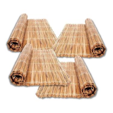 Imagem de Kit 4 Esteiras Palha Taboa 1,7x1,0m Pergolado Forro Tapete