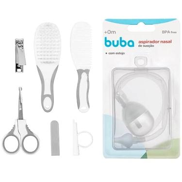Imagem de Kit Cuidados com o Bebê Escova Pente Cortador de Unhas Tesoura Aspirador Nasal - 7 Peças