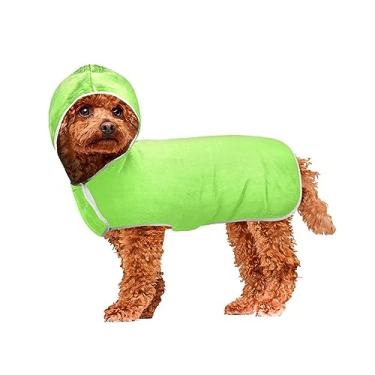 Imagem de Fresh Leaves Toalhas para animais de estimação roupão de banho para cães laváveis à máquina toalhas de cachorro com capuz para secar cães e gatos