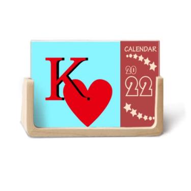 Imagem de Calendário de mesa Love King Heart K Poker 2022 12 meses