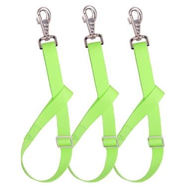 Imagem de Loaged Alça de balde de nylon ajustável (pacote com 3) - para redes de feno, baldes de água, alça para pendurar, alimentadores de cavalo ao ar livre, alimentação de água para cavalos resistentes, 76 cm (verde fluorescente)
