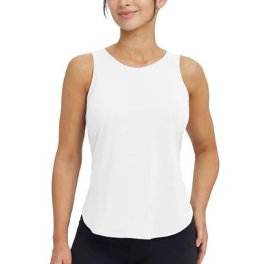Imagem de BALEAF Camiseta feminina sem mangas para ioga ajuste solto regata atlética corrida leve secagem rápida, Branco, GG