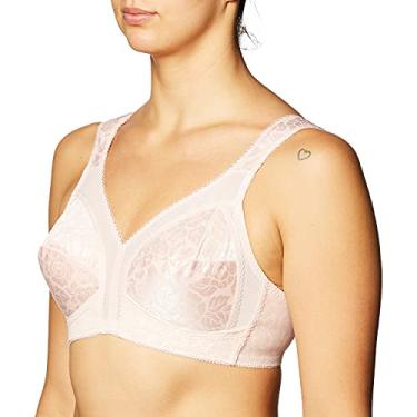 Imagem de PLAYTEX Sutiã feminino sem fio com alça confortável 18 horas, sutiã de cobertura total com TruSupport de 4 vias, pacote com 2, Blush bonito, 46DD