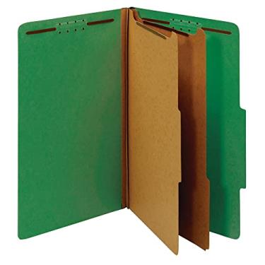 Imagem de Office Depot Classification Folders, 2 1/2in Expansion, Legal Size, 2 Dividers, 60% Recycled, Light Green, 5 pk, OM01724