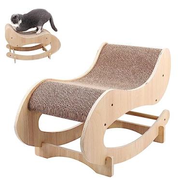 Imagem de Poste de arranhar para gatos, produto de design em papelão ondulado, ideal como lounge, cama, canil, academia e poste de arranhar, completamente reciclável, um conjunto