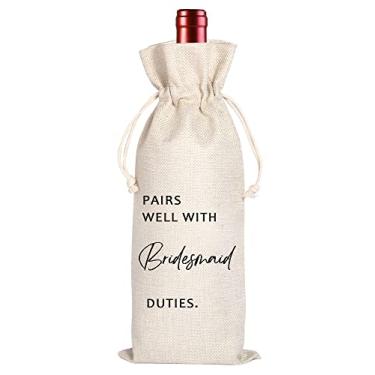Imagem de Maydvdv Combina bem com deveres de dama de honra|Proposta de dama de honra|Presente de dama de honra|Saco de vinho de dama de honra|Saco de vinho para pedido de dama de honra (11MA22)