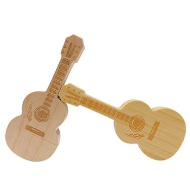 Imagem de Pendrive pen drive USB feito de bordo e bambu para estudantes presentes de negócios (guitarra 2 unidades de 4 GB)