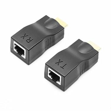Imagem de Suckoo Substituição Ethernet RJ45 rede para HDMI extensor repetidor amplificador 30m 4K30HZ compatível com computador host laptop transmissor de conexão TX monitor HDMI externo projetor receptor de TV