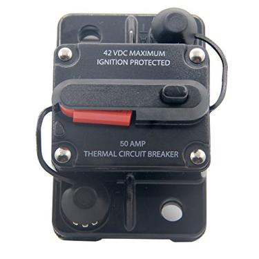 Imagem de RKURCK 12 V/24 V/42 V DC 50 Amp disjuntor para motor Troling, carro, barco, bicicleta, estéreo, terminal de áudio em linha, inversor manual 50 A