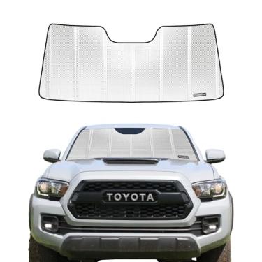 Imagem de Pigenius Para-brisa para Toyota Tacoma 2016-2017 sem GoPro montado. Película de alumínio refletiva de atualização 2024 para proteção interna máxima