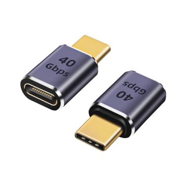 Imagem de GHQXZT Adaptador extensor USB C 40 Gbps, 8 K 60 Hz USB C macho para fêmea, extensor USB tipo C macho para fêmea PD 100 W, carregamento rápido, conector USB 4 Thunderbolt 4 para MacBook Pro (pacote com
