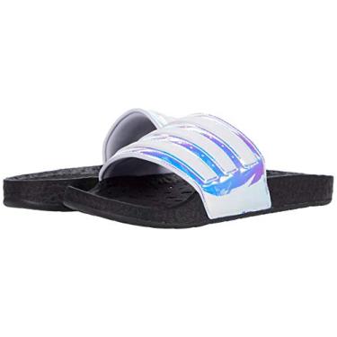 Imagem de adidas Unisex Adilette Boost Slide Sandal, Iridescent/White/Black, 10 US Men