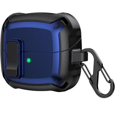 Imagem de Compatível com Samsung Galaxy Buds 3 e capa para Galaxy Buds 3 Pro, capa dupla com mosquetão, capa de policarbonato premium + TPU, capa de carregamento fechada, acessórios de fone de ouvido, para