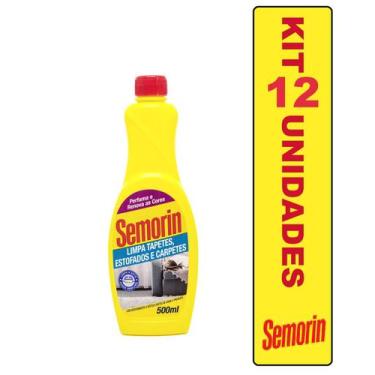 Imagem de Kit 12 Limpa Estofados Carpetes Cortinas Sofa Semorin 500ml