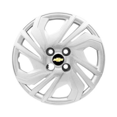 Imagem de Calota Aro 14 Prata Onix 2023 2024 Emblema Resinado - GFM, Preto