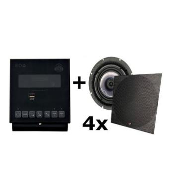 Imagem de Som Ambiente Amplificador Parede + 4 Caixas De Som Embutir - Ms Audio,
