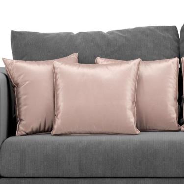 Imagem de Kit com 3 Almofadas Luxuosas Várias Cores 35x35 - ARADECOR, Rosê, 44x4