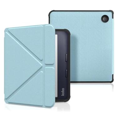 Imagem de Capa com suporte para 17.8 cm Kobo Libra Color 2024, capa fina de couro PU premium para leitor de cor Kobo Libra, suporta hibernação automática (azul, cor Libra 7 2024)