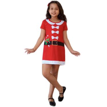 Imagem de Vestido Infantil Temático Natal Mamãe Noel Tamanho 1 ao 12