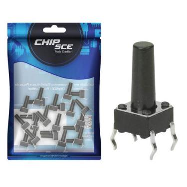 Imagem de 25x Chave Táctil 4 Terminais 6 x 6 x 12,5mm - 180ºGraus - CHIPSCE