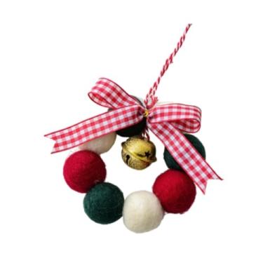 Imagem de Almencla Árvore de Natal Guirlanda Pingente Decoração de Árvore de Natal Bola de Feltro Guirlanda Artesanal Presente Enfeite Pendurado Decoração de Natal para, Style B