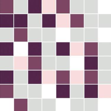 Imagem de Papel Parede Pastilhas Lilas Cinza Branco Cozinha Banheiro - LRP