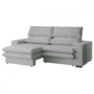 Imagem de Sofá Retrátil Reclinável 2.50m London Linho Cinza Konfort, Cinza