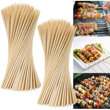 Imagem de 500 un espeto palito bambu 25 cm vareta churrasco - INOVEN ECO
