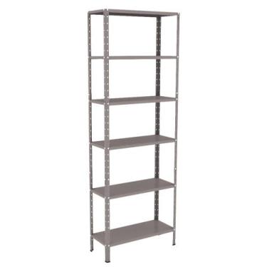 Imagem de Estante Aço 6 Prateleiras Livros Cozinha Quarto EAF013 Cinza - Elite A