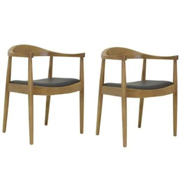 Imagem de Kit 2 Cadeiras Carolina Madeira Natural - Rivatti