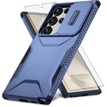 Imagem de Asuwish Capa de celular para Samsung Galaxy S24 Ultra 5G com protetor de tela de vidro temperado e capa de câmera deslizante fina robusta híbrida à prova de choque S24Ultra 24S S 24 24Ultra feminina