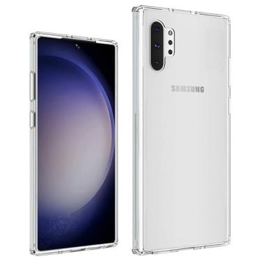 Imagem de PAIDAAR Capa transparente para Samsung Galaxy Note 10 Plus/+ [não amarela][proteção de grau militar de 3 metros] Capa transparente protetora antiarranhões com acrílico rígido (traseira) + amortecedor