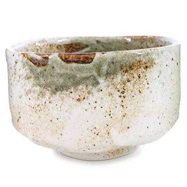 Imagem de Mino Ware Tigela de chá Matcha artesanal japonesa bege, cerimônia de xícara de chá Matcha, cerâmica autêntica, Yuki Shino Chawan