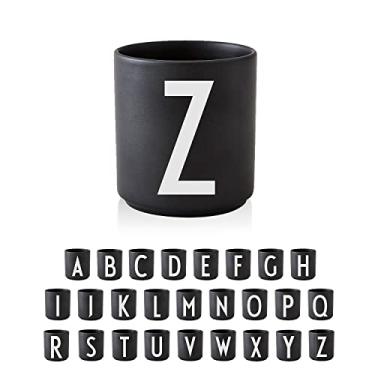 Imagem de Design Letters Caneca de café inicial A-Z | Caneca de café monograma para homens, mulheres 325 ml | Canecas de porcelana presentes para mulheres esposa mãe amigas | Presente de agradecimento para filha, colegas de trabalho | novidade xícara de chá, caneca preta