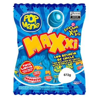 Imagem de Pirulito Pop Mania Maxxi Framboesa c/24 - Riclan