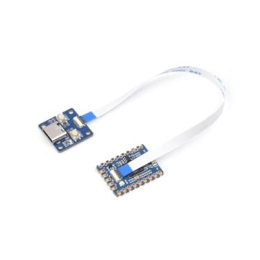 Imagem de waveshare Mini placa de desenvolvimento ESP32-S3 com placa adaptadora e cabo FPC, adota chip ESP32-S3FH4R2 com processador dual-core, frequência principal de até 240 MHz, integra Wi-Fi de 2,4 GHz e