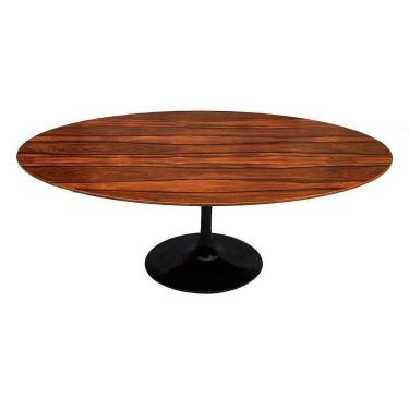 Imagem de Mesa Saarinen Oval Pau Ferro 244x137cm - Base Preta