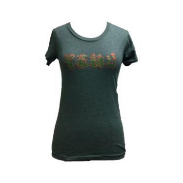 Imagem de NCAA Florida A&M Rattlers Camiseta feminina júnior manga curta com grafite FAMU, verde escuro, GG