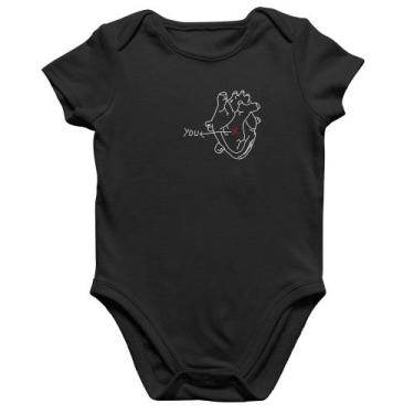Imagem de Body Bebê Algodão Your position in my heart - Foca na Moda, Preto, G